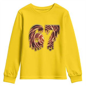 Fire Swirl Effect Printed Youth Sweatshirt Six Seven Meme TS12 Daisy Print Your Wear