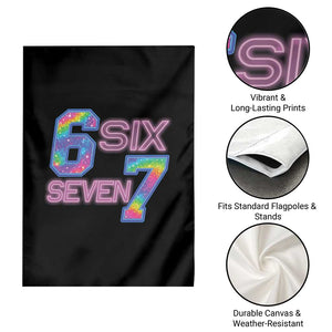 Colorful Neon Light Effect Garden Flag Six Seven Meme TS12 Print Your Wear