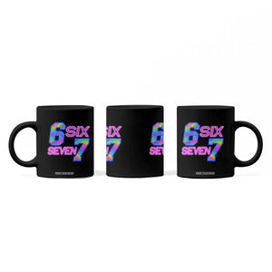 Colorful Neon Light Effect Coffee Mug Six Seven Meme TS12 Print Your Wear