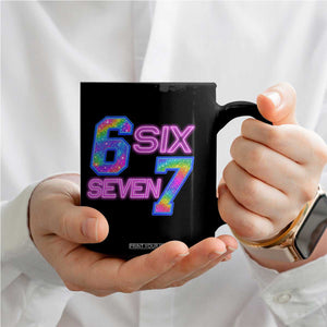 Colorful Neon Light Effect Coffee Mug Six Seven Meme TS12 Print Your Wear