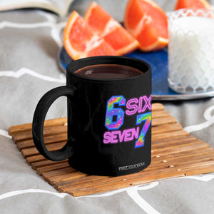 Colorful Neon Light Effect Coffee Mug Six Seven Meme TS12 Print Your Wear