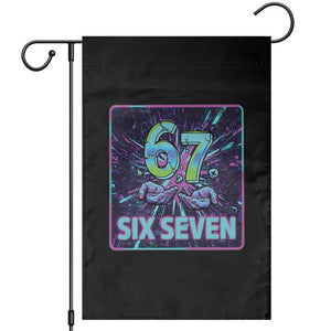 Funny Six Seven Meme Garden Flag Cyberpunk Neon Style TS12 Black Print Your Wear