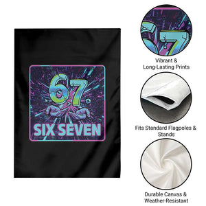 Funny Six Seven Meme Garden Flag Cyberpunk Neon Style TS12 Print Your Wear