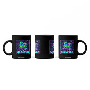 Funny Six Seven Meme Coffee Mug Cyberpunk Neon Style TS12 Print Your Wear