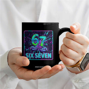 Funny Six Seven Meme Coffee Mug Cyberpunk Neon Style TS12 Print Your Wear