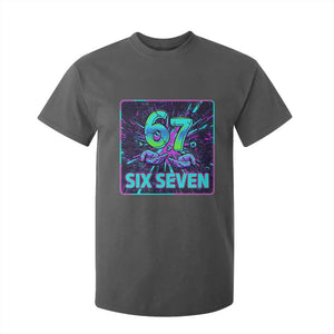 Funny Six Seven Meme T Shirt For Kid Cyberpunk Neon Style TS12 Dark Heather Print Your Wear
