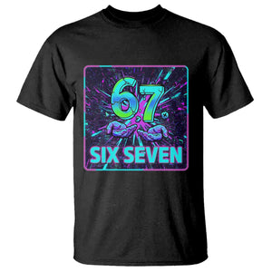 Funny Six Seven Meme T Shirt Cyberpunk Neon Style TS12 Black Print Your Wear