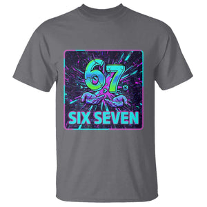 Funny Six Seven Meme T Shirt Cyberpunk Neon Style TS12 Charcoal Print Your Wear