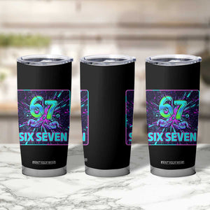 Funny Six Seven Meme Tumbler Cup Cyberpunk Neon Style TS12 Print Your Wear