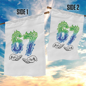 Green Fire Flame Six Seven Garden Flag Trendy Meme Gift TS12 Print Your Wear