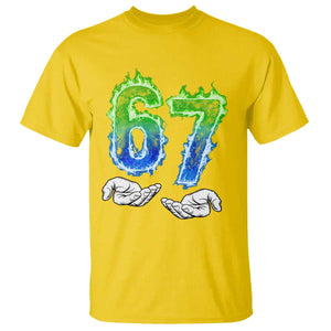 Green Fire Flame Six Seven T Shirt Trendy Meme Gift TS12 Daisy Print Your Wear
