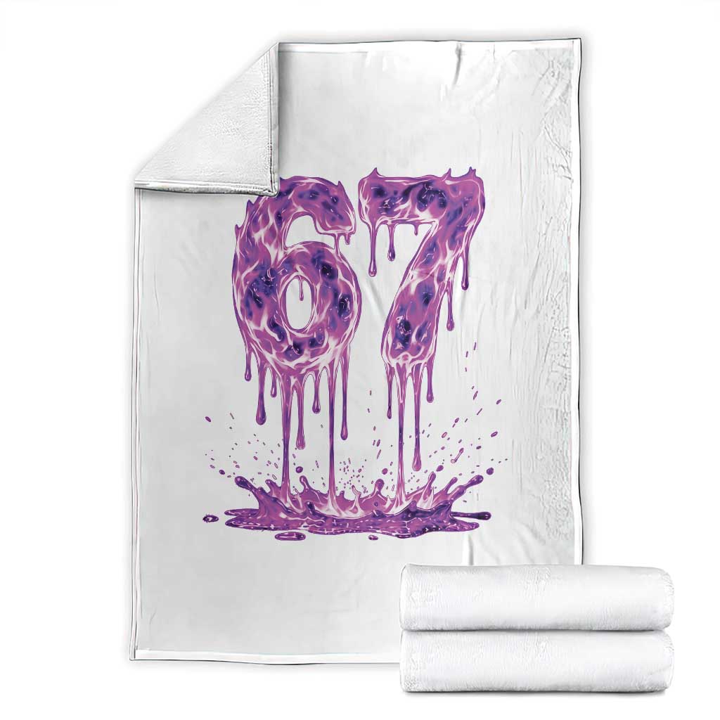 Drip Fire Flame Six Seven Throw Blanket Trendy Meme Gift TS12 White Print Your Wear