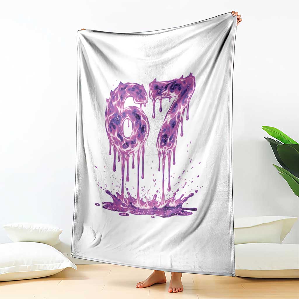 Drip Fire Flame Six Seven Throw Blanket Trendy Meme Gift TS12 Print Your Wear