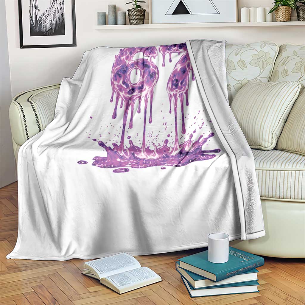Drip Fire Flame Six Seven Throw Blanket Trendy Meme Gift TS12 Print Your Wear