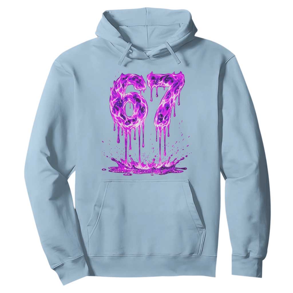 Drip Fire Flame Six Seven Hoodie Trendy Meme Gift TS12 Light Blue Print Your Wear