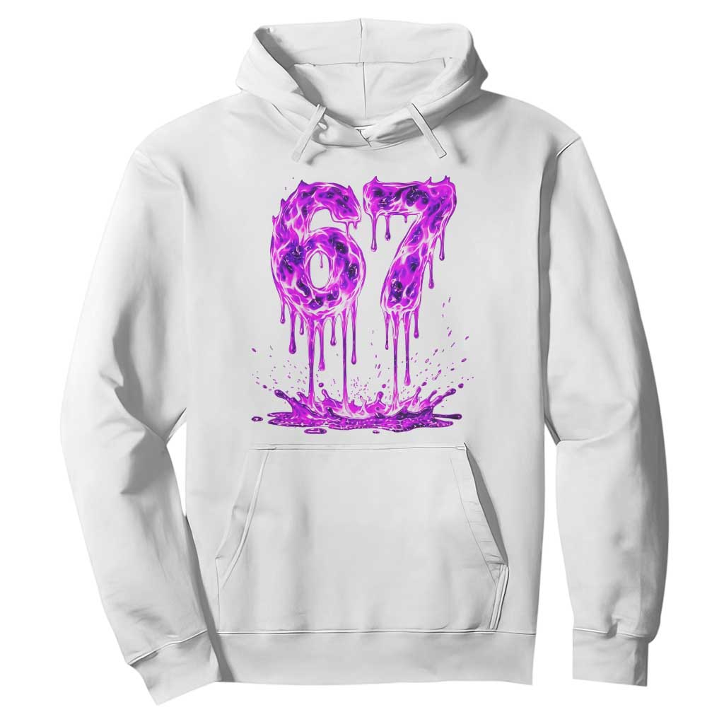 Drip Fire Flame Six Seven Hoodie Trendy Meme Gift TS12 White Print Your Wear