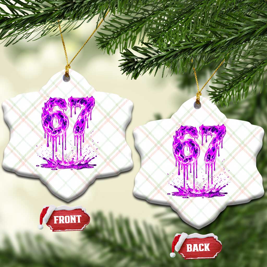 Drip Fire Flame Six Seven Ceramic Ornament Trendy Meme Gift TS12 Print Your Wear
