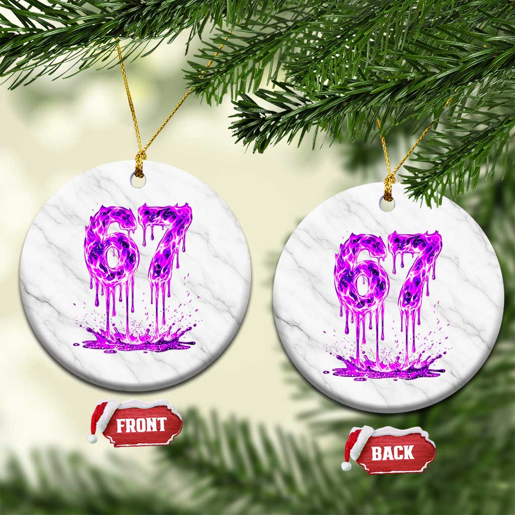Drip Fire Flame Six Seven Ceramic Ornament Trendy Meme Gift TS12 1pc White Marble Print Your Wear