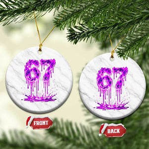 Drip Fire Flame Six Seven Ceramic Ornament Trendy Meme Gift TS12 1pc White Marble Print Your Wear