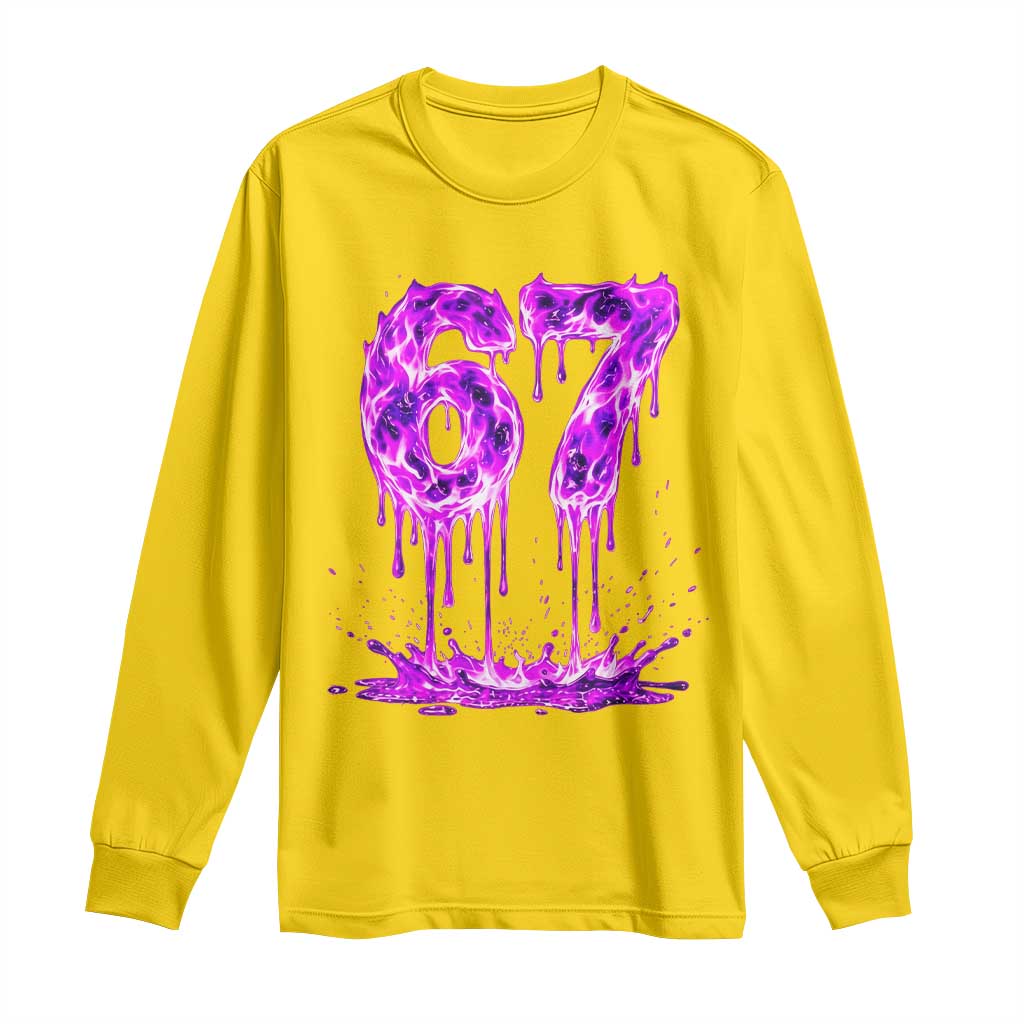 Drip Fire Flame Six Seven Long Sleeve Shirt Trendy Meme Gift TS12 Daisy Print Your Wear