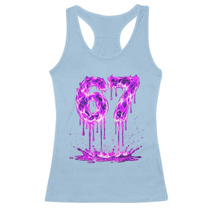 Drip Fire Flame Six Seven Racerback Tank Top Trendy Meme Gift TS12 Light Blue Print Your Wear