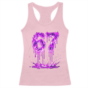 Drip Fire Flame Six Seven Racerback Tank Top Trendy Meme Gift TS12 Light Pink Print Your Wear