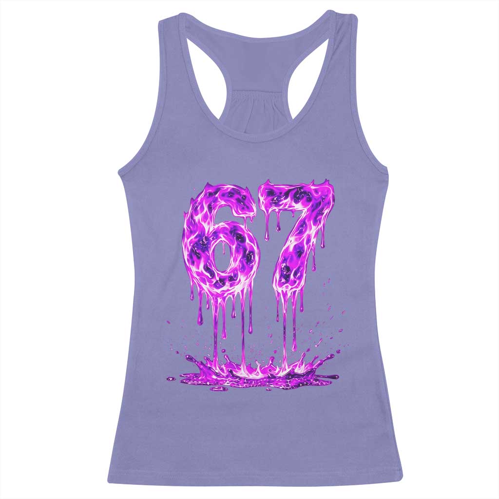 Drip Fire Flame Six Seven Racerback Tank Top Trendy Meme Gift TS12 Violet Print Your Wear