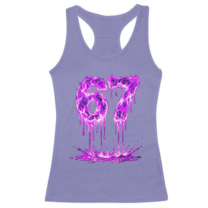 Drip Fire Flame Six Seven Racerback Tank Top Trendy Meme Gift TS12 Violet Print Your Wear