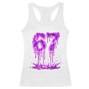 Drip Fire Flame Six Seven Racerback Tank Top Trendy Meme Gift TS12 White Print Your Wear