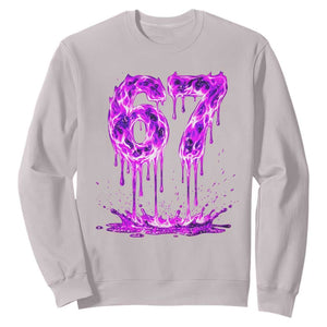 Drip Fire Flame Six Seven Sweatshirt Trendy Meme Gift TS12 Ice Gray Print Your Wear
