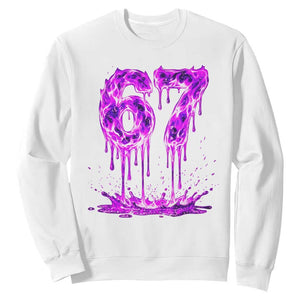 Drip Fire Flame Six Seven Sweatshirt Trendy Meme Gift TS12 White Print Your Wear