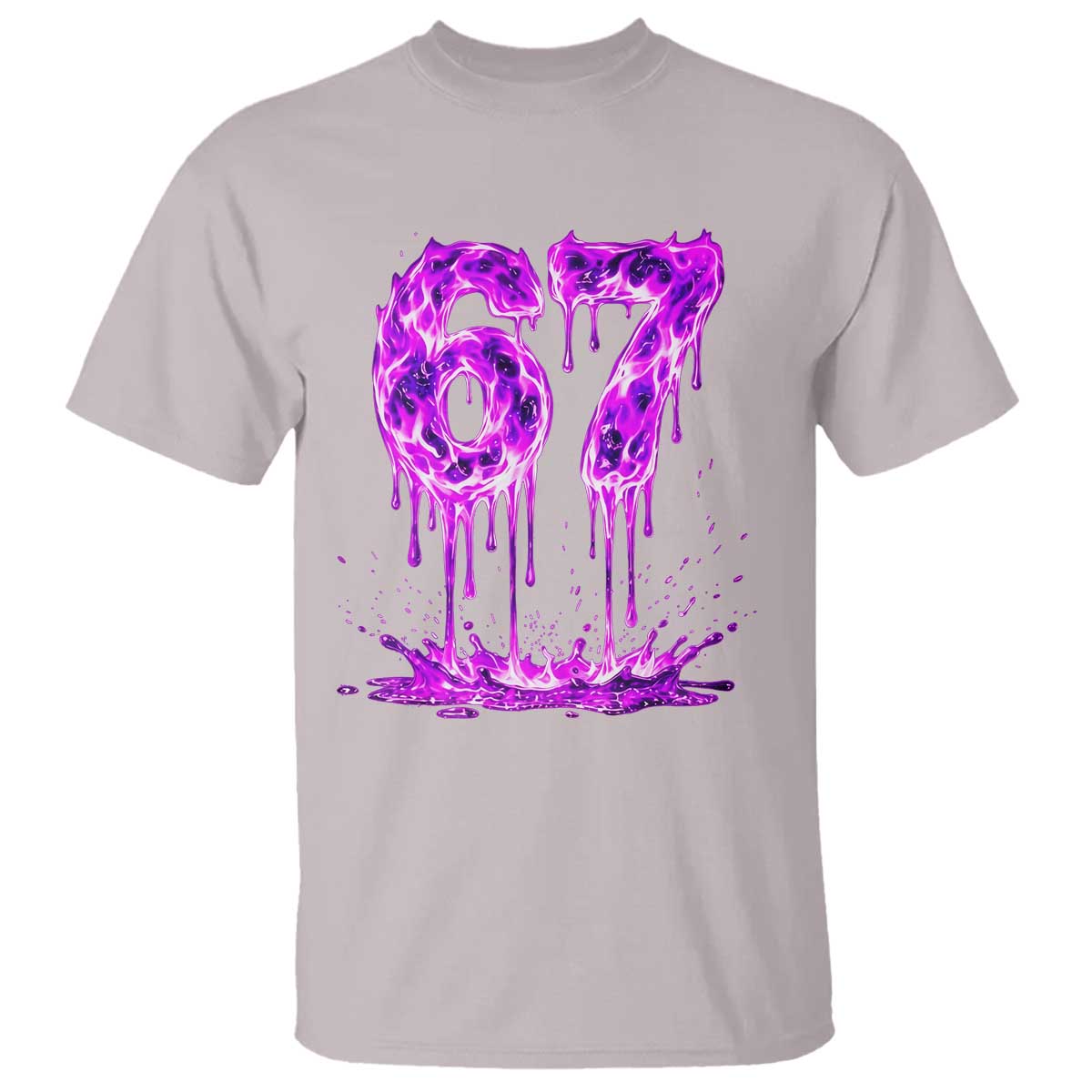 Drip Fire Flame Six Seven T Shirt Trendy Meme Gift TS12 Ice Gray Print Your Wear