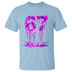 Drip Fire Flame Six Seven T Shirt Trendy Meme Gift TS12 Light Blue Print Your Wear