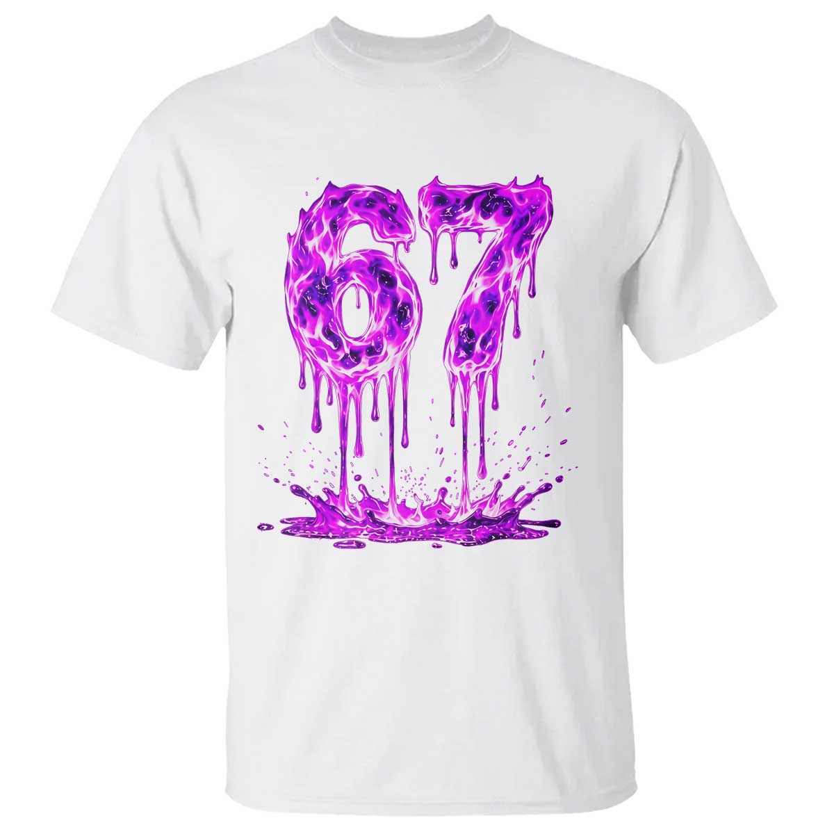 Drip Fire Flame Six Seven T Shirt Trendy Meme Gift TS12 White Print Your Wear