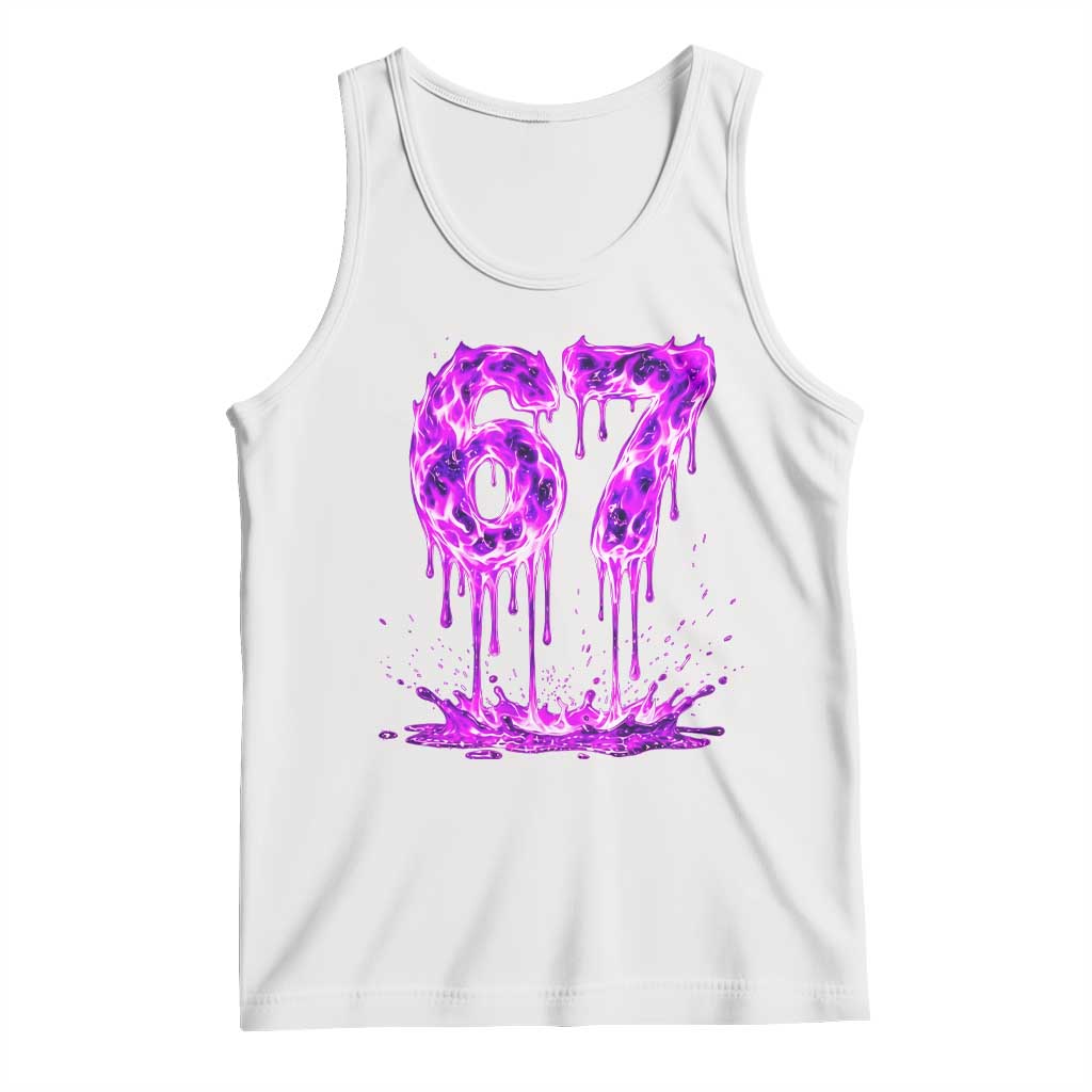 Drip Fire Flame Six Seven Tank Top Trendy Meme Gift TS12 White Print Your Wear