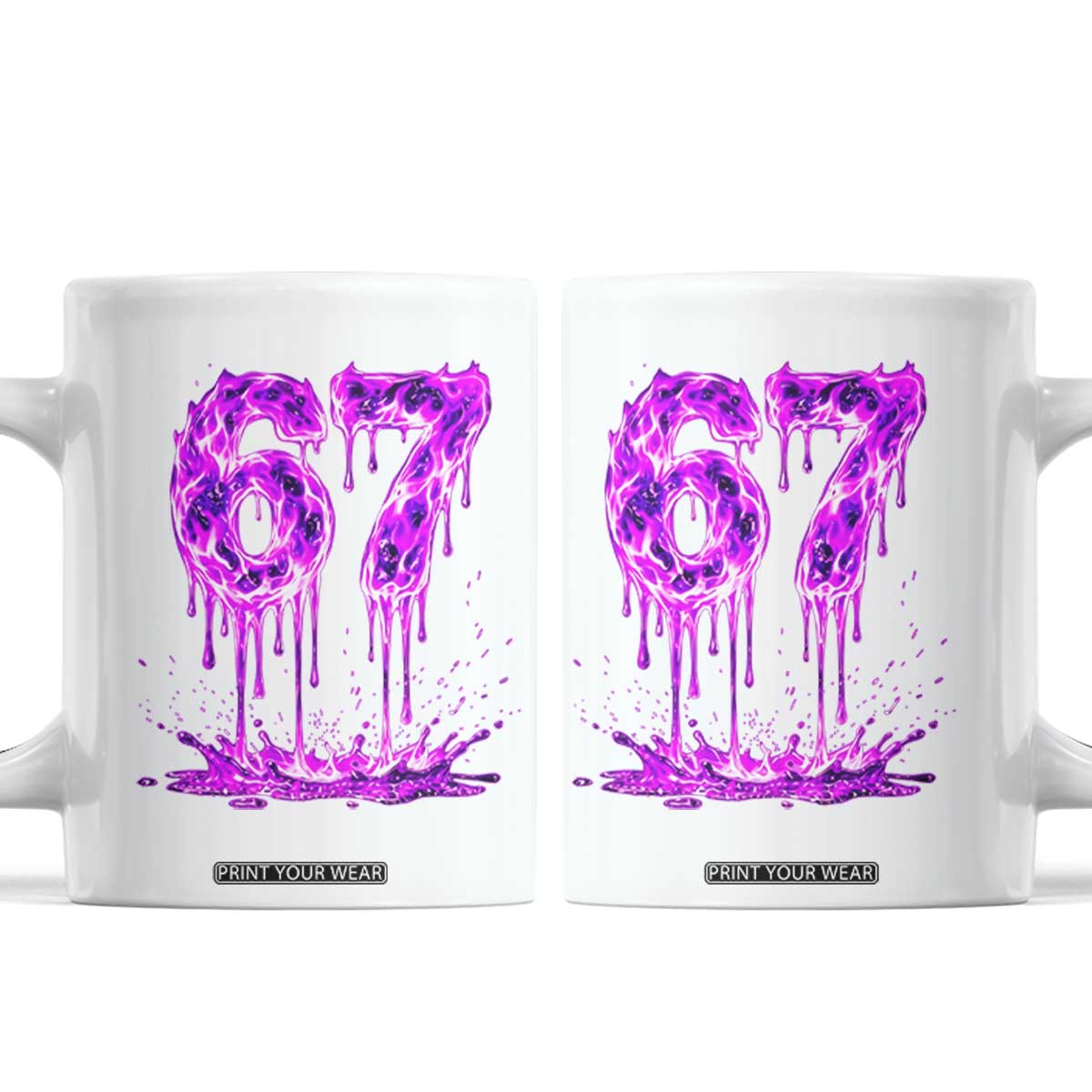 Drip Fire Flame Six Seven Coffee Mug Trendy Meme Gift TS12 White Print Your Wear