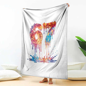Burning Six Seven Throw Blanket Drip Fire Flame Meme TS12 Print Your Wear