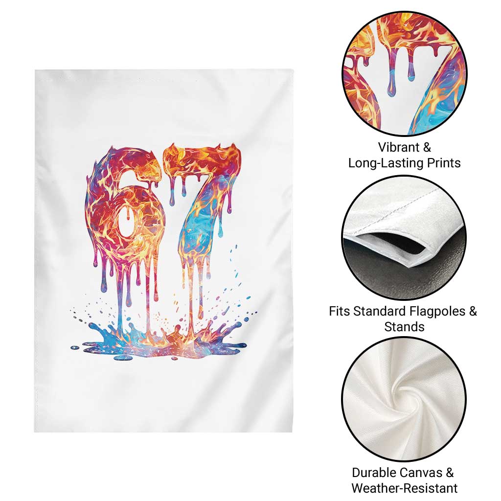 Burning Six Seven Garden Flag Drip Fire Flame Meme TS12 Print Your Wear
