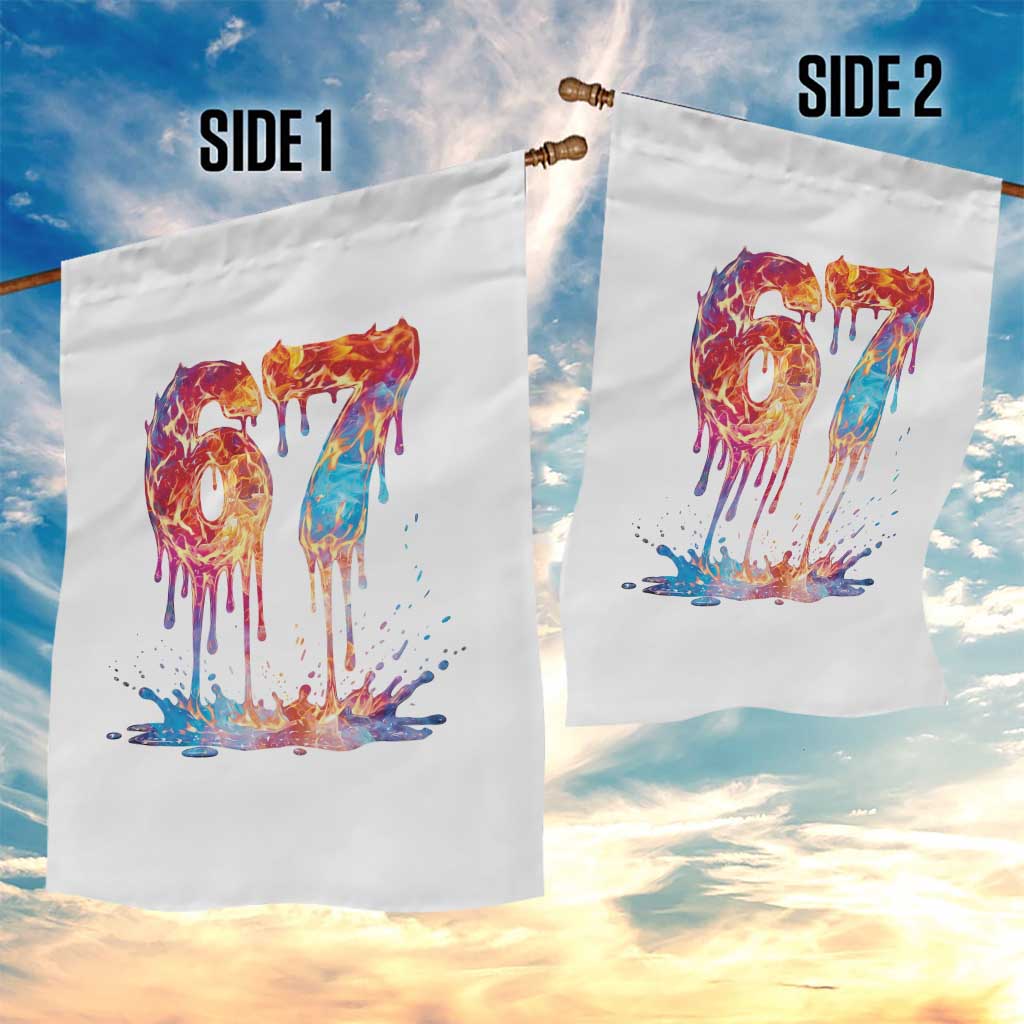 Burning Six Seven Garden Flag Drip Fire Flame Meme TS12 Print Your Wear
