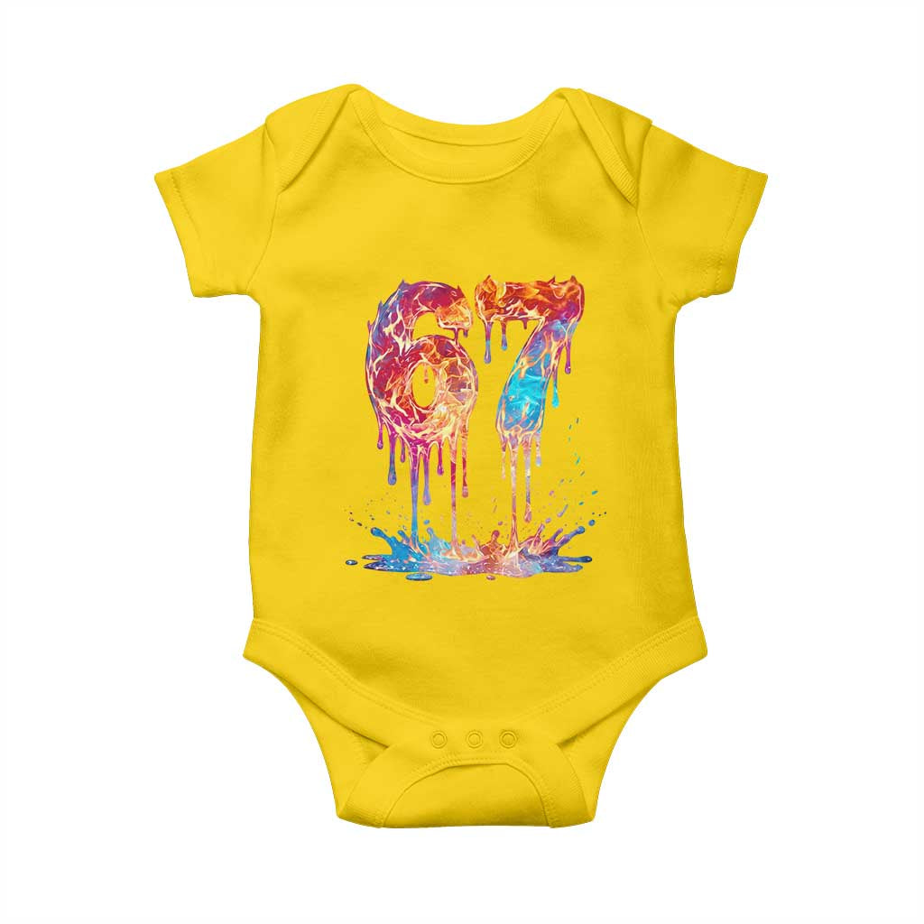 Burning Six Seven Baby Onesie Drip Fire Flame Meme TS12 Daisy Print Your Wear