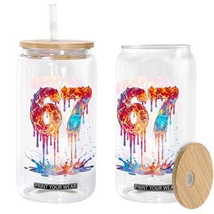 Burning Six Seven Glass Can Drip Fire Flame Meme TS12 Print Your Wear