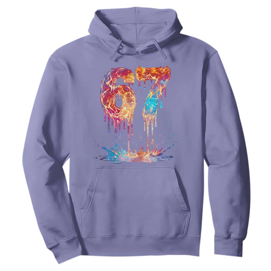 Burning Six Seven Hoodie Drip Fire Flame Meme TS12 Violet Print Your Wear