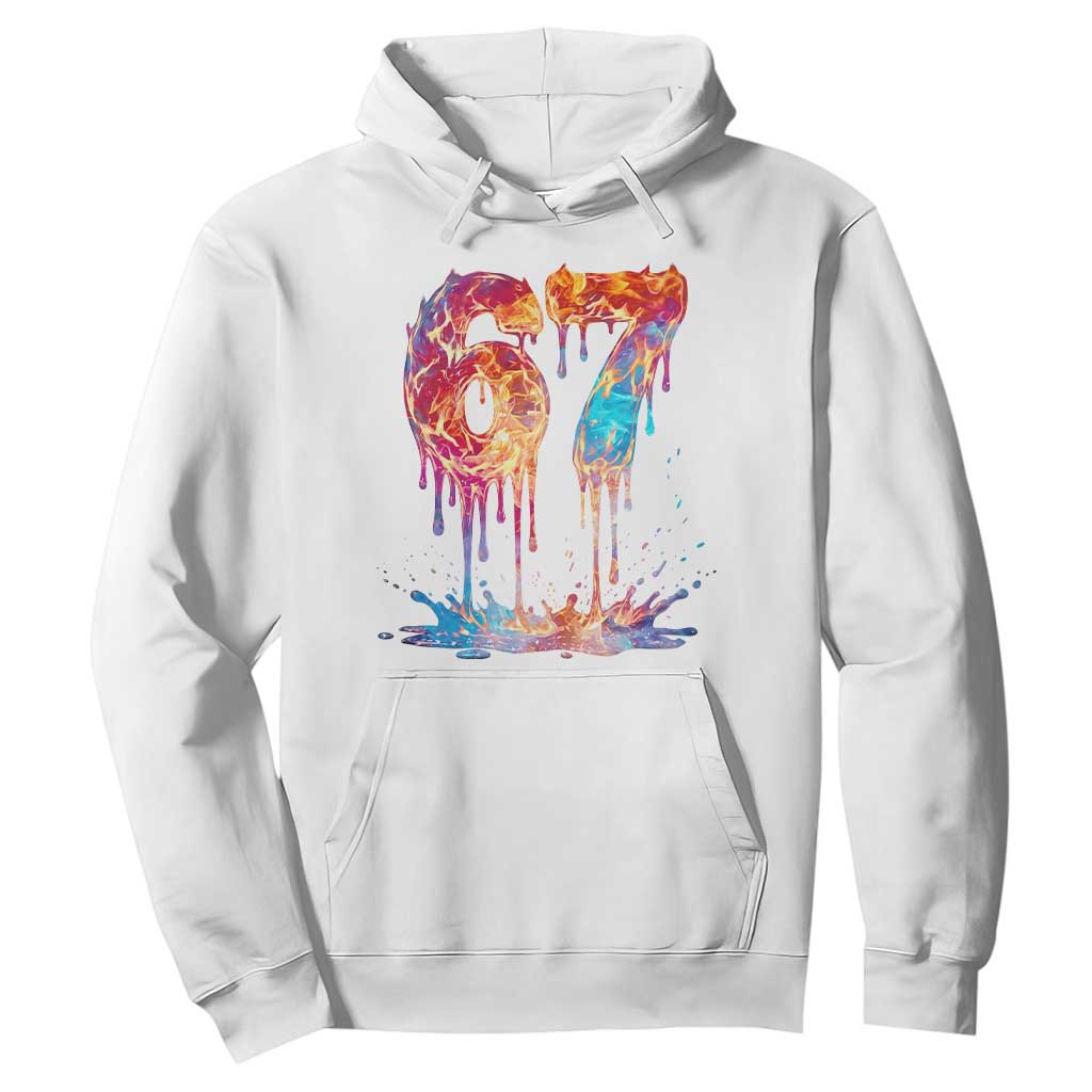 Burning Six Seven Hoodie Drip Fire Flame Meme TS12 White Print Your Wear