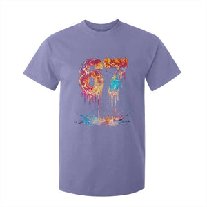 Burning Six Seven T Shirt For Kid Drip Fire Flame Meme TS12 Violet Print Your Wear