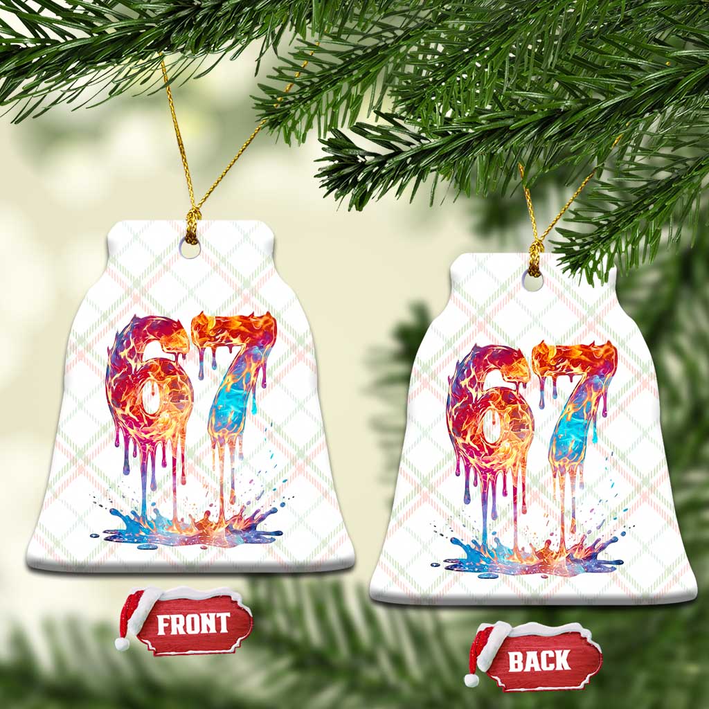 Burning Six Seven Ceramic Ornament Drip Fire Flame Meme TS12 Print Your Wear