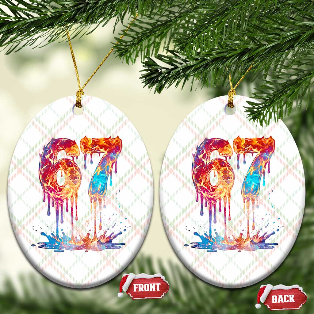 Burning Six Seven Ceramic Ornament Drip Fire Flame Meme TS12 Print Your Wear