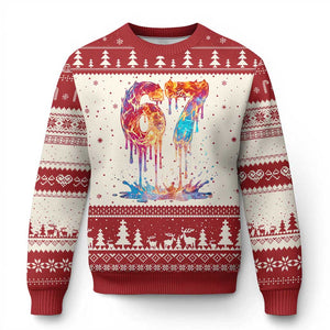 Burning Six Seven Ugly Christmas Sweater Drip Fire Flame Meme TS12 Beige Red Print Your Wear