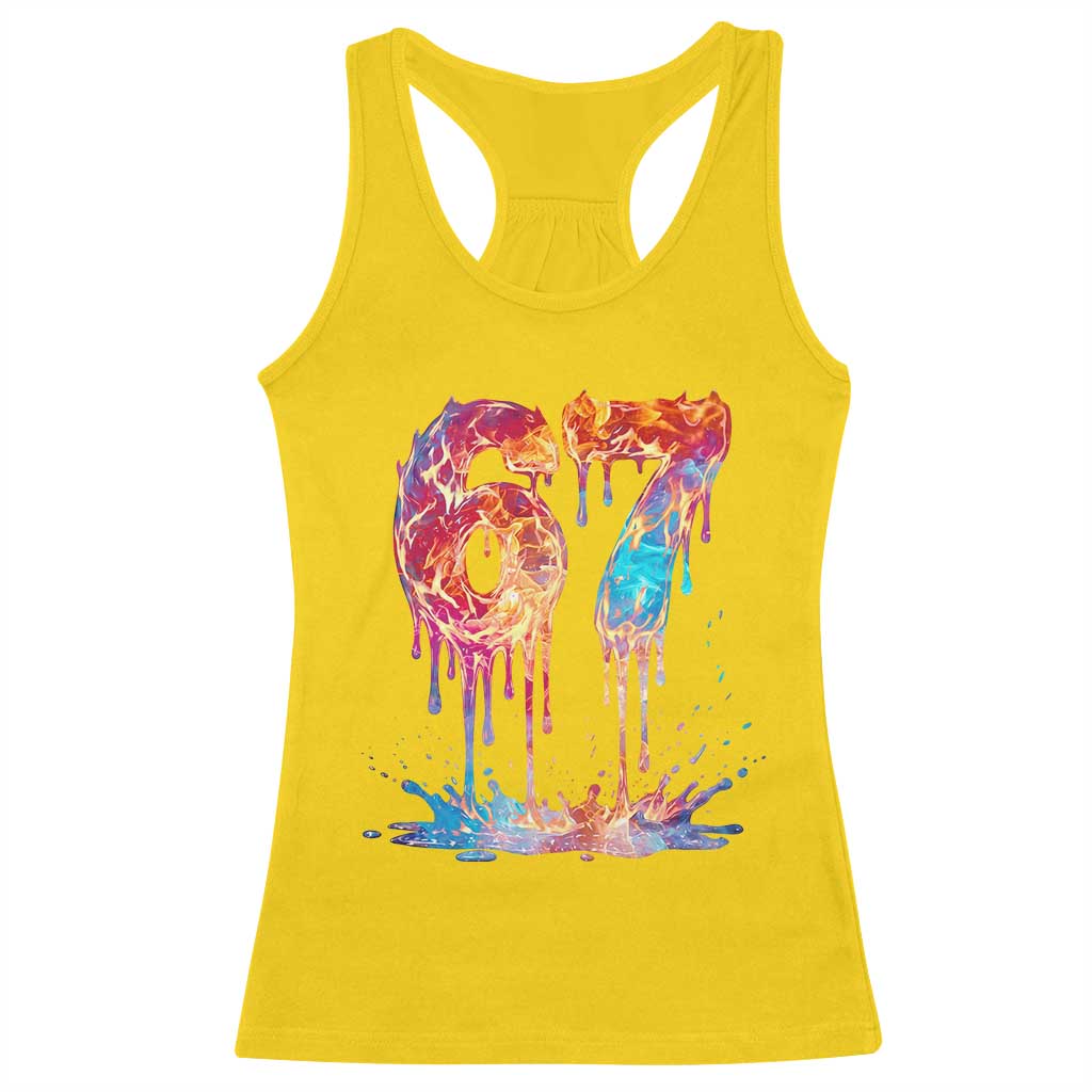 Burning Six Seven Racerback Tank Top Drip Fire Flame Meme TS12 Daisy Print Your Wear