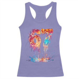 Burning Six Seven Racerback Tank Top Drip Fire Flame Meme TS12 Violet Print Your Wear
