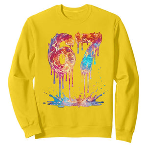 Burning Six Seven Sweatshirt Drip Fire Flame Meme TS12 Daisy Print Your Wear